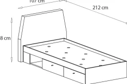 Meble Dla Dzieci|Łóżka Młodzieżowe></noscript>MEBLAR Młodzieżowe łóżko 90x200 cm jednoosobowe z szufladami ALDENO dąb olejowany