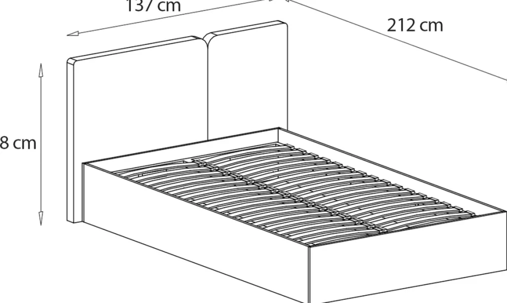 Meble Dla Dzieci|Meble Młodzieżowe>MEBLAR Młodzieżowe łóżko 120x200 cm ze stelażem i pojemnikiem LISSARO jednoosobowe eukaliptus