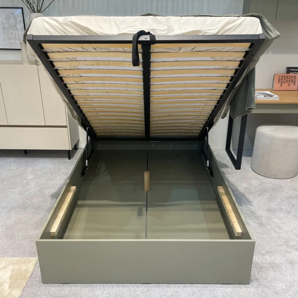 Meble Dla Dzieci|Meble Młodzieżowe>MEBLAR Młodzieżowe łóżko 120x200 cm ze stelażem i pojemnikiem LISSARO jednoosobowe eukaliptus