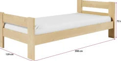 Łóżka Młodzieżowe|Łóżka Dziecięce></noscript>Meblomal Młodzieżowe łóżko z drewna sosnowego 120x200 cm HEAT