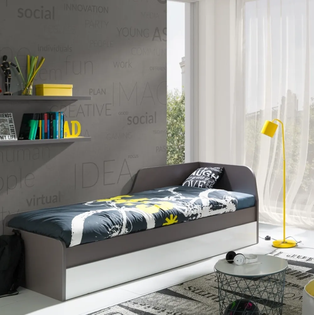 Łóżka Z Zagłówkiem|Łóżka Z Pojemnikiem>MARIDEX Młodzieżowe łóżko z pojemnikiem i stelażem ZENTO 80x200 cm