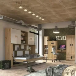 Zestawy Mebli Młodzieżowych>DOMEL Młodzieżowe meble do pokoju Dąb Artisan INDEX