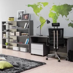 Biurka|Zestawy Mebli Młodzieżowych></noscript>MARIDEX Młodzieżowe szare biurko komputerowe 140 cm ZENTO