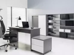 Biurka|Zestawy Mebli Młodzieżowych></noscript>MARIDEX Młodzieżowe szare biurko komputerowe 140 cm ZENTO