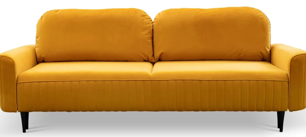 Meble Dla Dzieci|Kanapy I Sofy>LASKI Musztardowa kanapa rozkładana do salonu VELINA welurowa