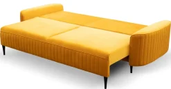 Meble Dla Dzieci|Kanapy I Sofy>LASKI Musztardowa kanapa rozkładana do salonu VELINA welurowa