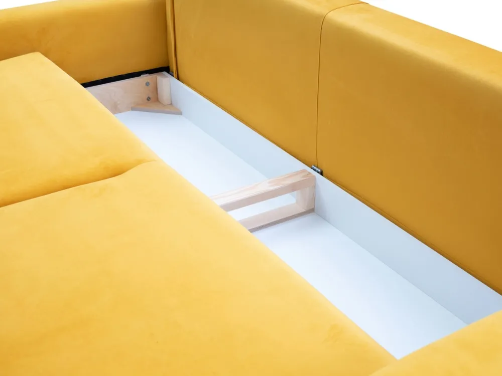Meble Dla Dzieci|Kanapy I Sofy>LASKI Musztardowa kanapa rozkładana do salonu VELINA welurowa