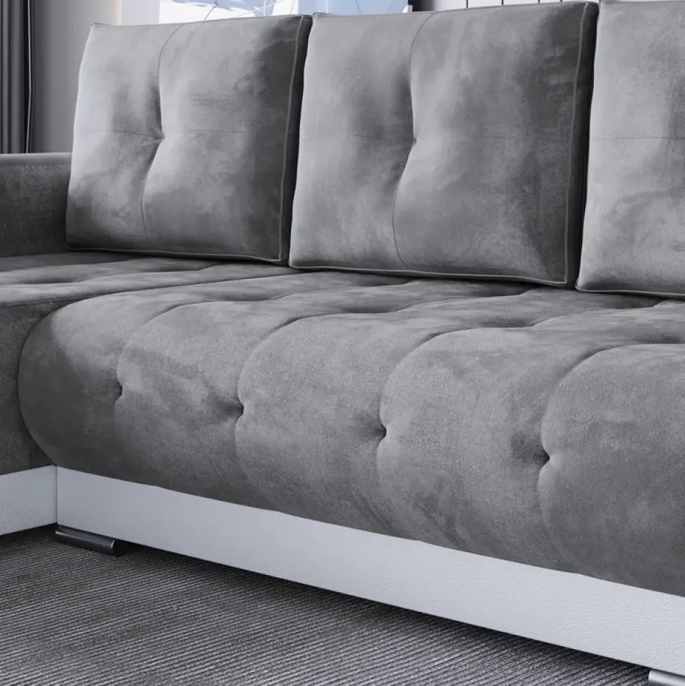 Meble Dla Dzieci|Meble Młodzieżowe>BROMARKT Musztardowa rozkładana kanapa narożna do salonu DOMI