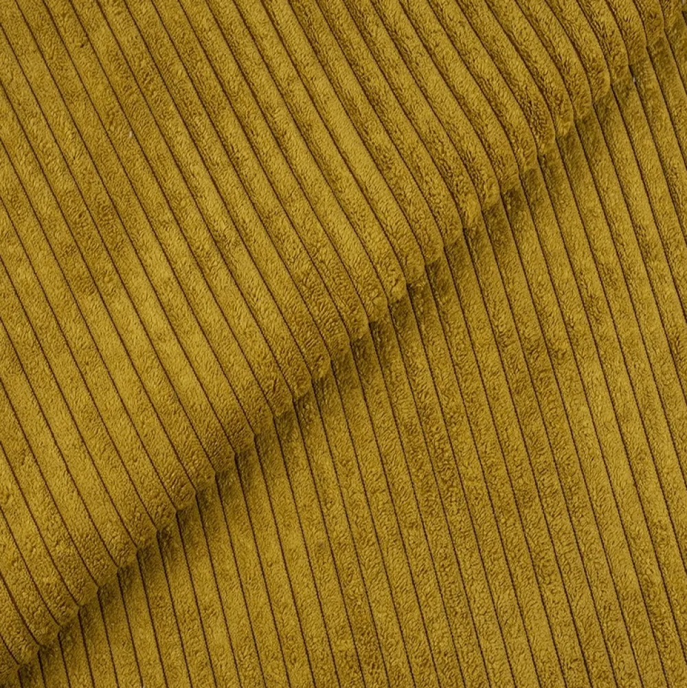 Narożniki>IZABELLA MEBLE Musztardowa sztruksowa rogówka z funkcją spania ATLANTIC