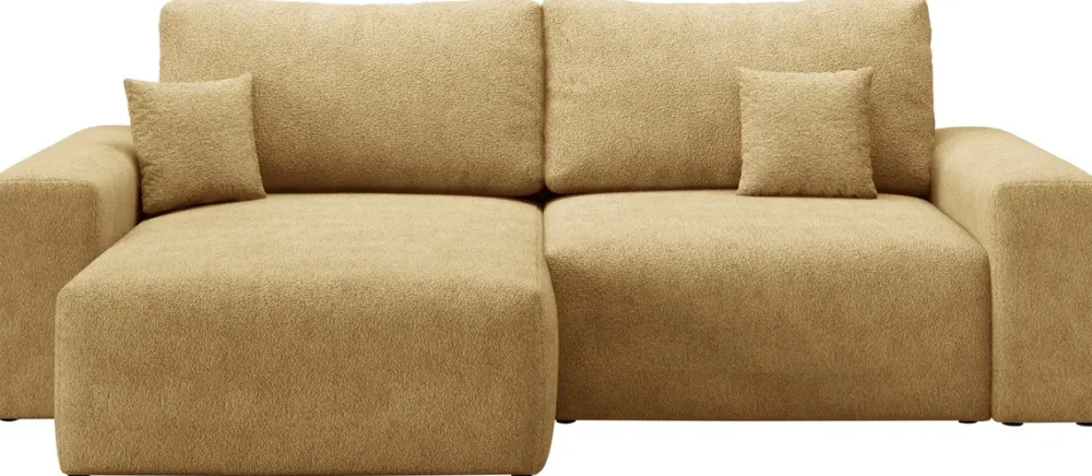 Meble Dla Dzieci|Narożniki>BROMARKT Musztardowy narożnik do salonu z funkcją spania uniwersalny CAMILO