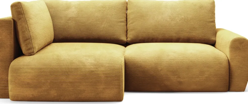 Meble Dla Dzieci|Narożniki>BROMARKT Musztardowy narożnik do salonu z funkcją spania PATI DUO