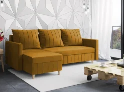 Meble Dla Dzieci|Narożniki>Rimal Musztardowy narożnik z funkcją spania do salonu FOCUS