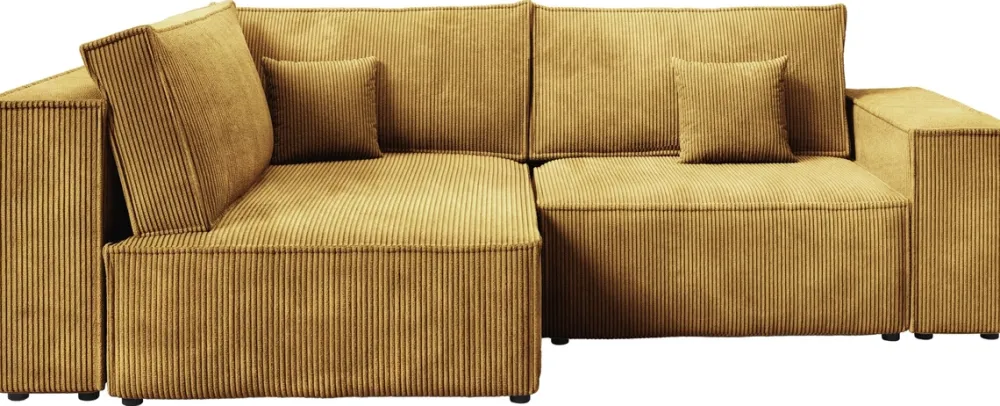 Meble Dla Dzieci|Narożniki>BROMARKT Musztardowy rozkładany narożnik do salonu uniwersalny PEDRO DUO