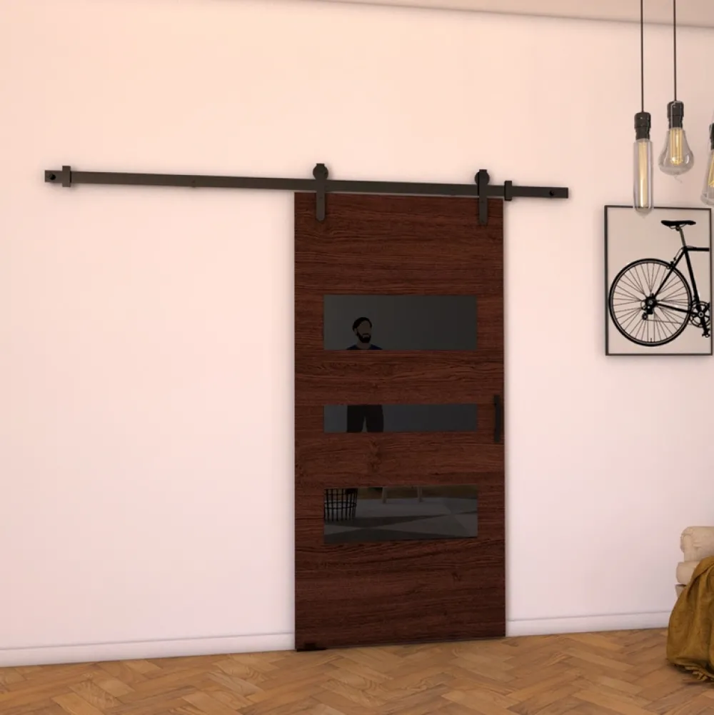 Drzwi Przesuwne>przesuwne.com Naścienne drzwi przesuwne do pokoju 90 cm VASTO wenge