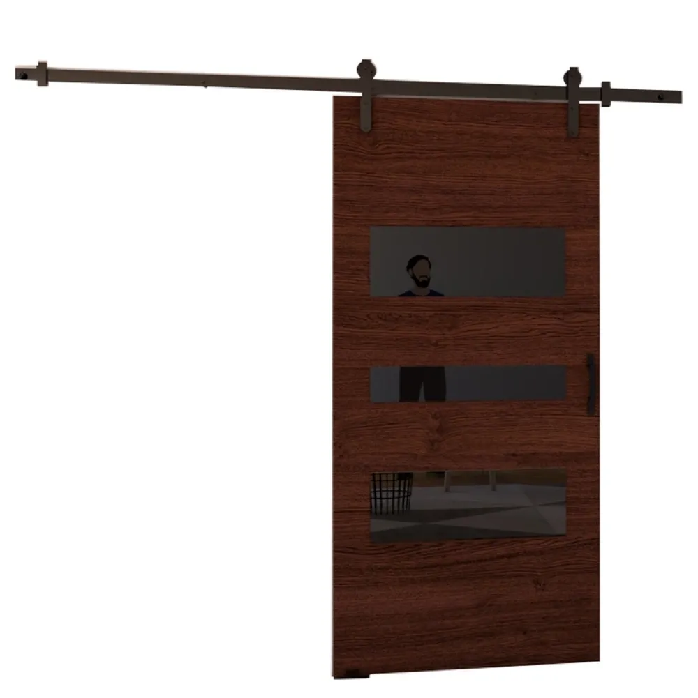 Drzwi Przesuwne>przesuwne.com Naścienne drzwi przesuwne do pokoju 80 cm VASTO wenge