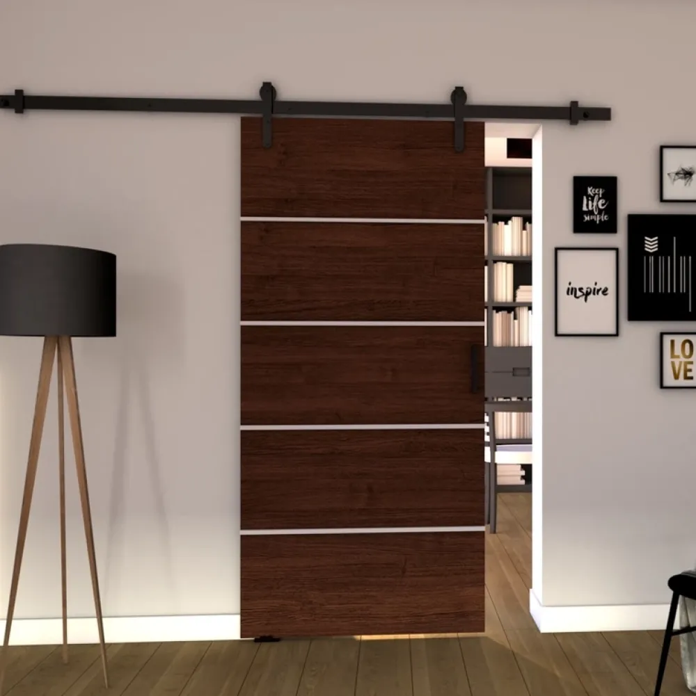 Drzwi Przesuwne>przesuwne.com Naścienne drzwi przesuwne do pokoju 100 cm SEFAL wenge