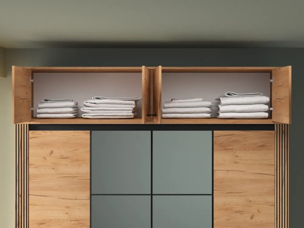 Zestawy Mebli Do Sypialni>ML Meble Nadstawka czterodrzwiowa na szafę 200 cm dąb złoty craft UMIO