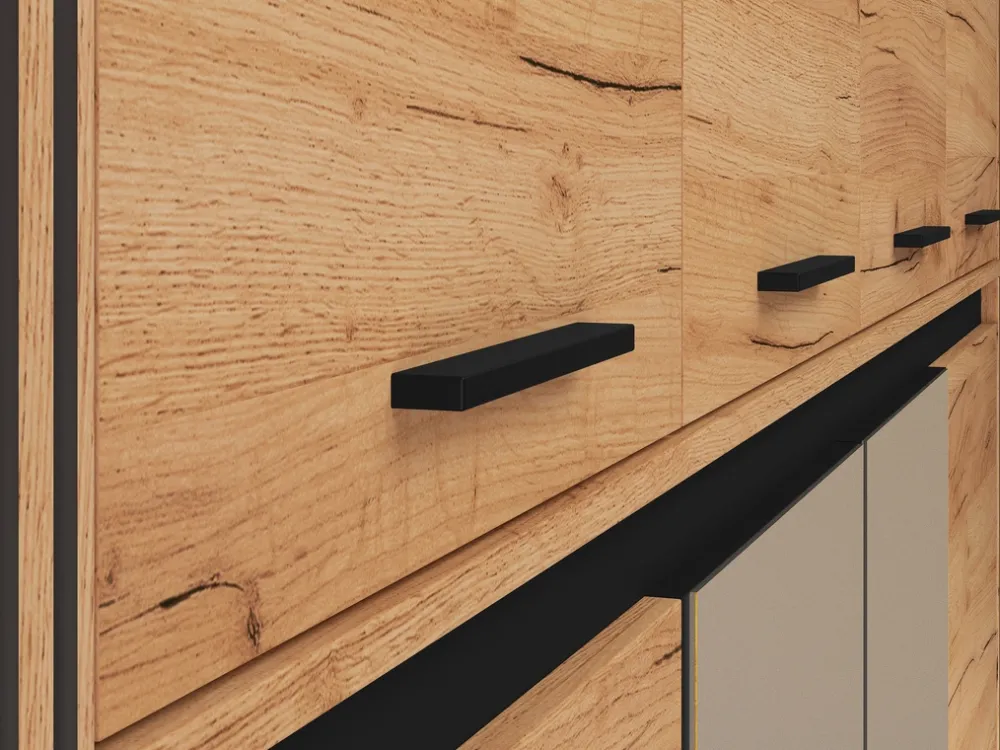 Zestawy Mebli Do Sypialni>ML Meble Nadstawka czterodrzwiowa na szafę 200 cm dąb złoty craft UMIO