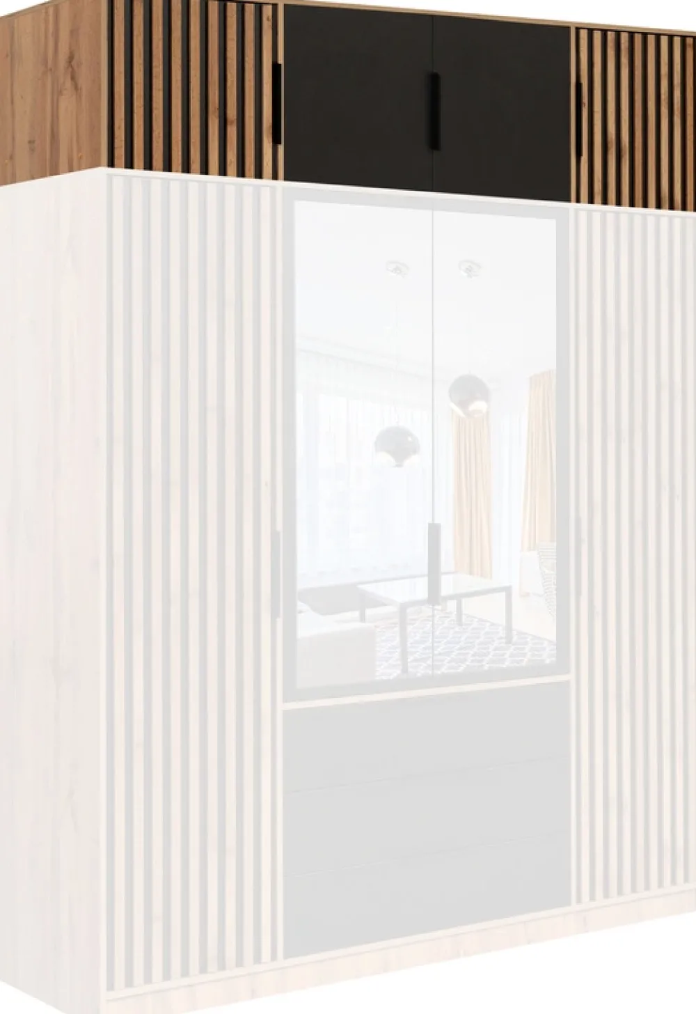 Pozostałe|Akcesoria Do Szaf>Stolar Nadstawka do szafy 196 cm BILL czarny