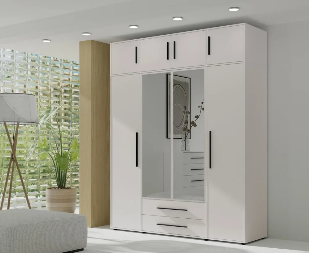 Akcesoria Do Szaf|Akcesoria Do Szaf>GiB Meble Nadstawka do szafy czterodrzwiowej 197 cm MAXIDO biały