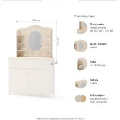 Pozostałe|Meble Młodzieżowe></noscript>lenart. Nadstawka z lustrem 94 cm na biurko beż piaskowy STORY
