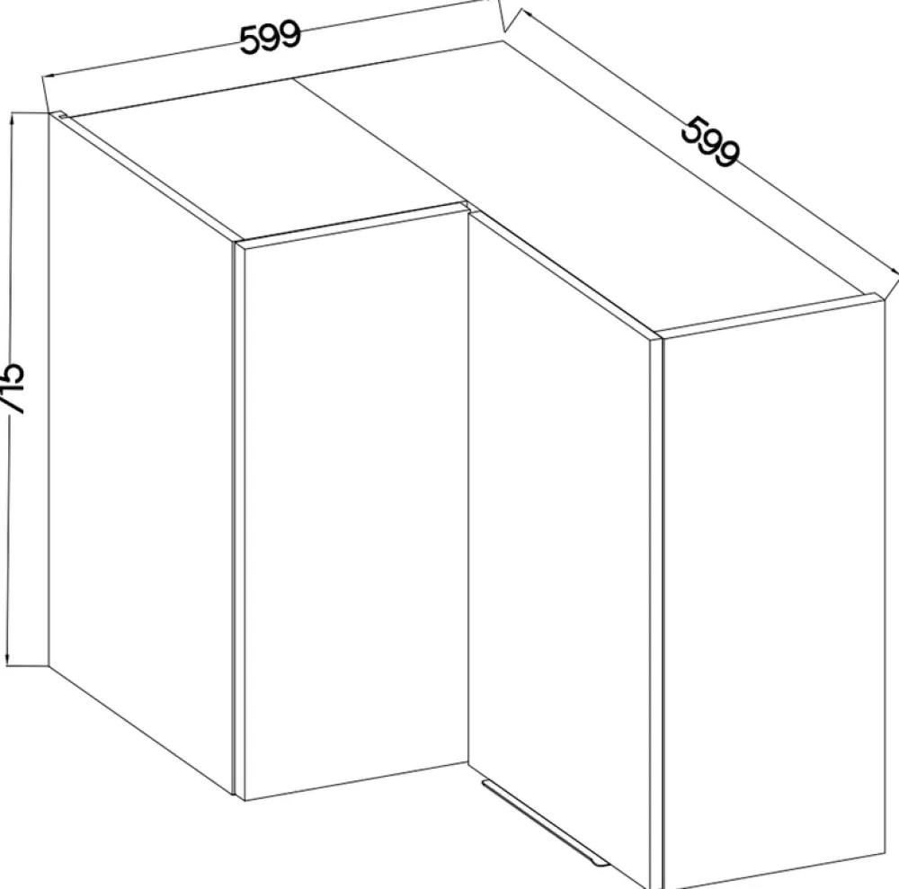 Meble Kuchenne>Lempert Narożna szafka kuchenna górna 60x60 cm SELENA czarny