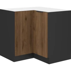 Meble Kuchenne>Lempert Narożna szafka kuchenna 90x90 cm MARGARET orzech okapi