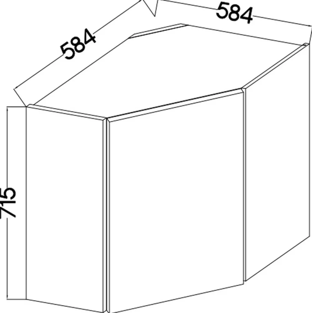 Meble Kuchenne>Lempert Narożna wisząca szafka kuchenna 60x60 cm SELENA czarny