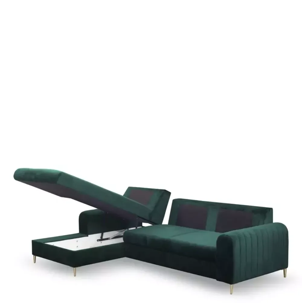 Meble Dla Dzieci|Narożniki>LASKI Narożnik butelkowa zieleń NANCY