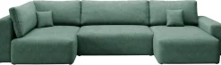 Narożniki>BROMARKT Narożnik do salonu w kształcie U rozkładany zielony CAMILO MAXI