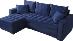 Meble Dla Dzieci|Meble Młodzieżowe>BROMARKT Narożnik granatowy welur funkcja spania LUIS