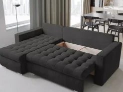 Meble Dla Dzieci|Meble Młodzieżowe>BROMARKT Narożnik granatowy welur funkcja spania LUIS