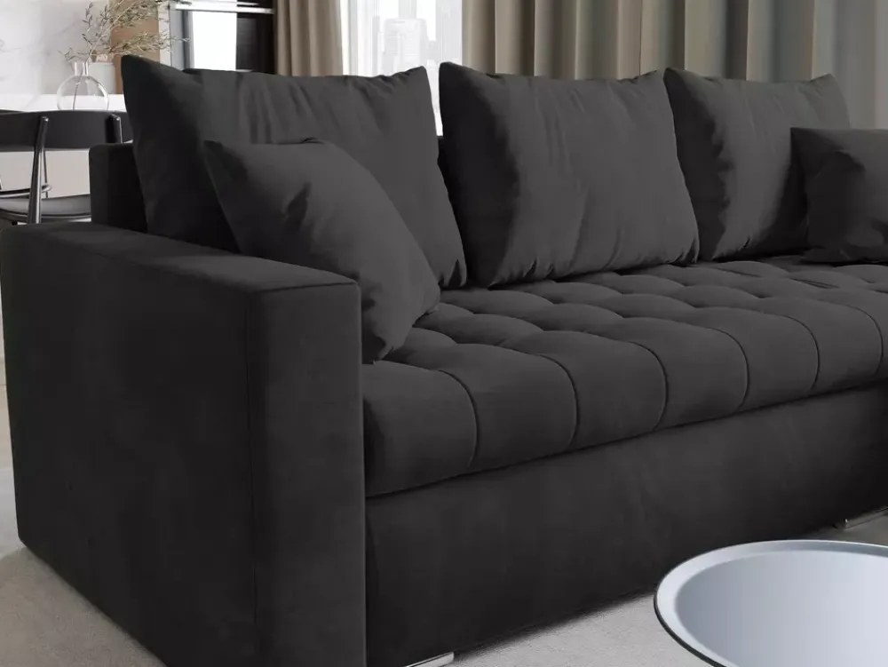 Meble Dla Dzieci|Meble Młodzieżowe>BROMARKT Narożnik granatowy welur funkcja spania LUIS