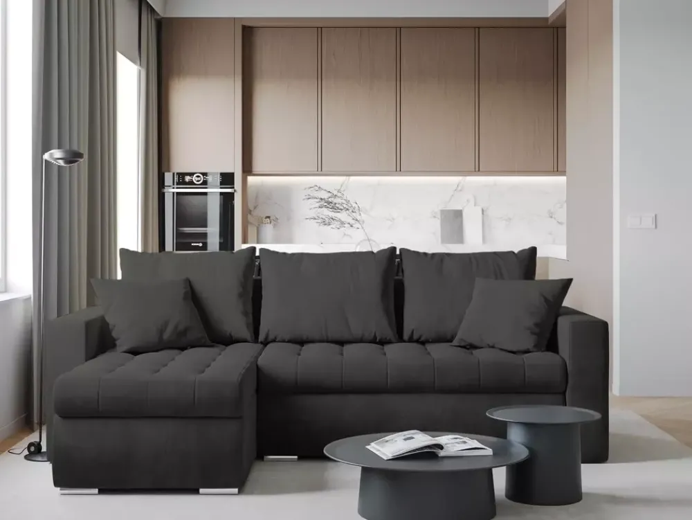 Meble Dla Dzieci|Meble Młodzieżowe>BROMARKT Narożnik musztardowy do salonu ze spaniem LUIS