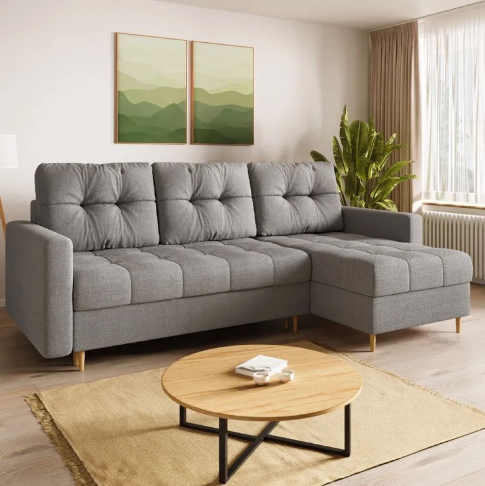 Meble Dla Dzieci|Meble Młodzieżowe>BROMARKT Narożnik rozkładany szary LIZBONA