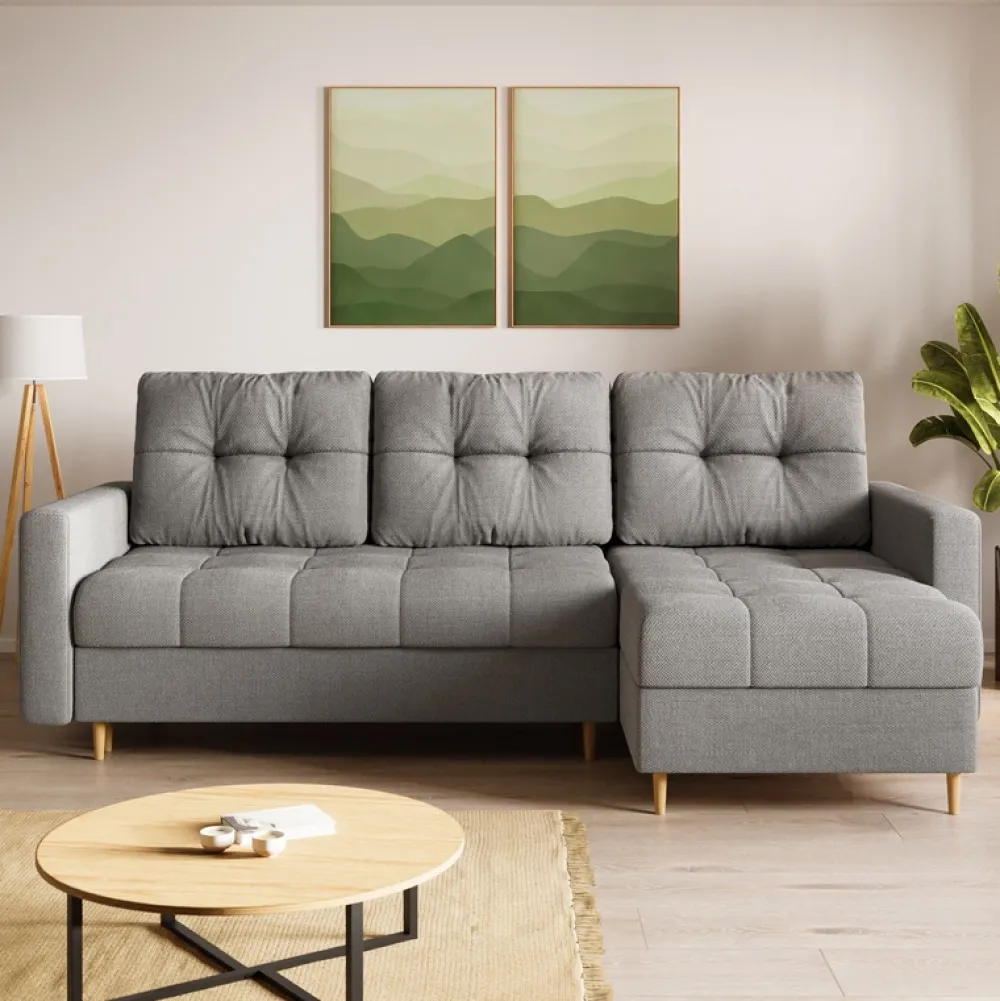 Meble Dla Dzieci|Meble Młodzieżowe>BROMARKT Narożnik rozkładany szary LIZBONA