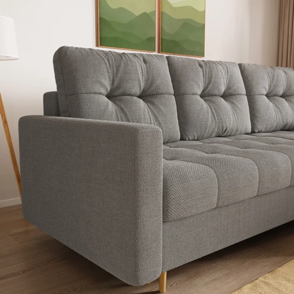 Meble Dla Dzieci|Meble Młodzieżowe>BROMARKT Narożnik rozkładany szary LIZBONA