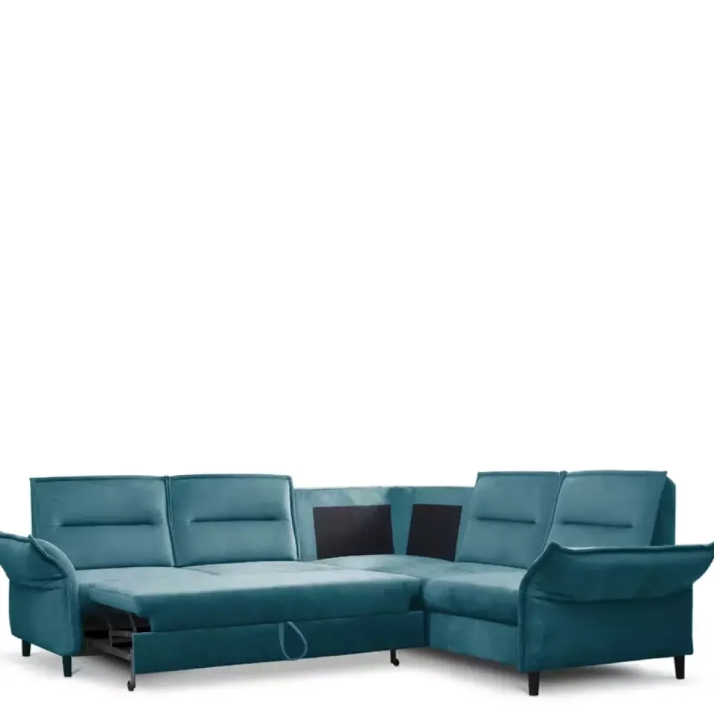 Narożniki>LASKI Narożnik rozkładany welurowy w stylu glamour ITALIA 2