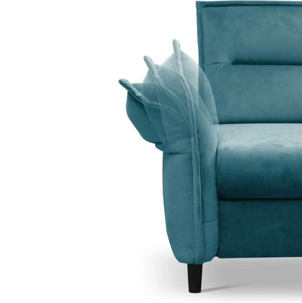 Narożniki>LASKI Narożnik rozkładany welurowy w stylu glamour ITALIA 2