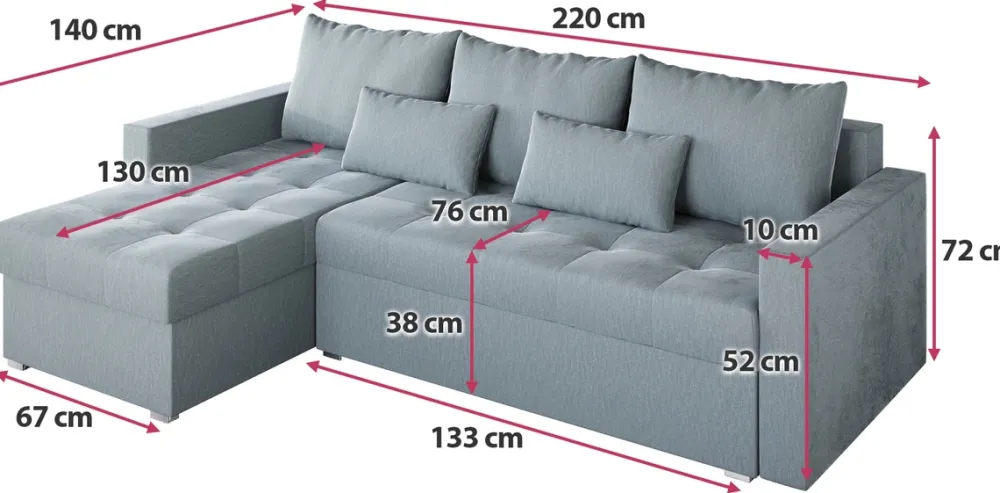 Meble Dla Dzieci|Meble Młodzieżowe>BROMARKT Narożnik szary rozkładany HOT L