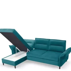 Meble Dla Dzieci|Narożniki>LASKI Narożnik welurowy z funkcją spania i pojemnikiem na pościel ITALIA