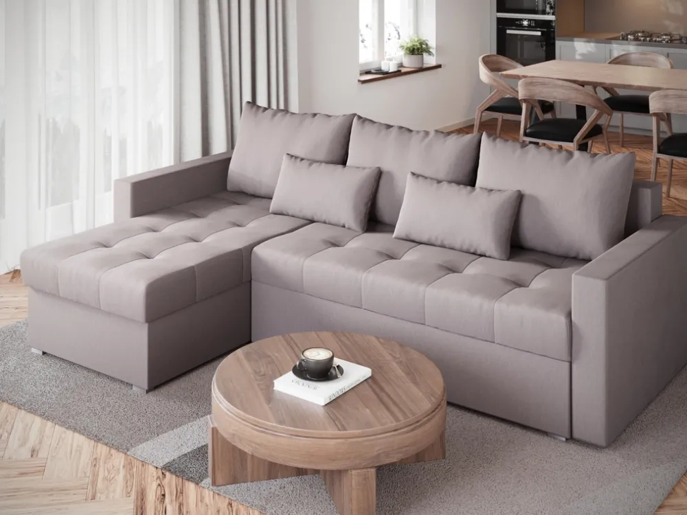 Meble Dla Dzieci|Meble Młodzieżowe>BROMARKT Narożnik z funkcją spania do salonu HOT L pudrowy róż