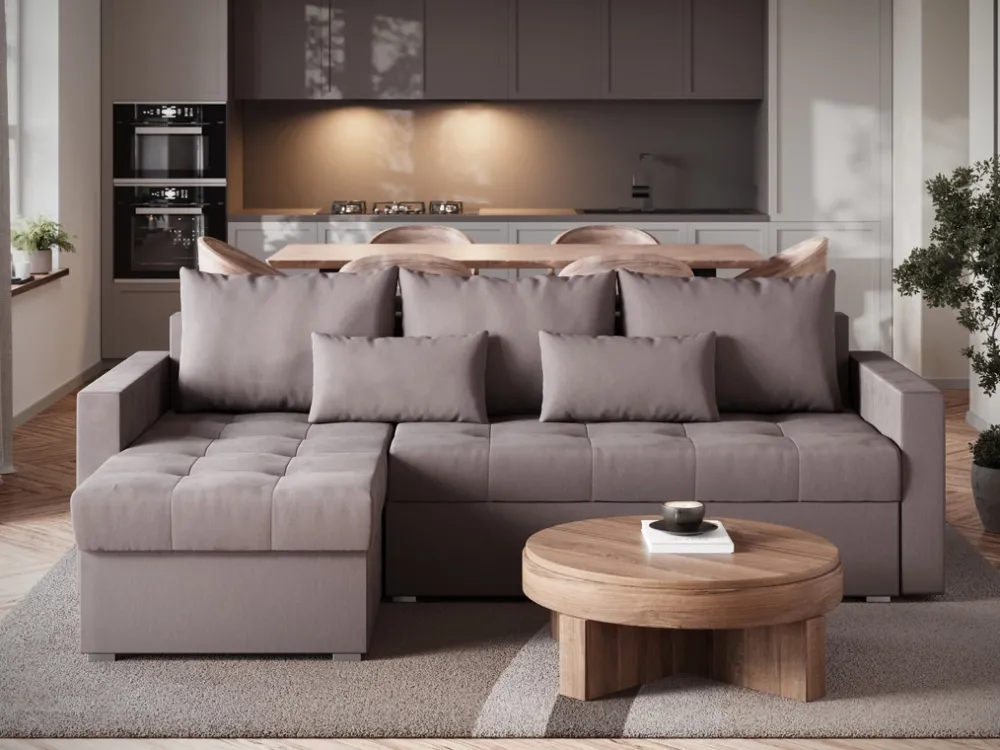 Meble Dla Dzieci|Meble Młodzieżowe>BROMARKT Narożnik z funkcją spania do salonu HOT L pudrowy róż