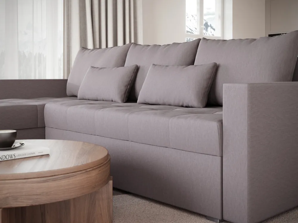 Meble Dla Dzieci|Meble Młodzieżowe>BROMARKT Narożnik z funkcją spania do salonu HOT L pudrowy róż