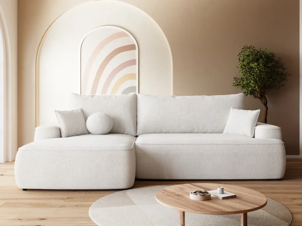 Meble Dla Dzieci|Meble Młodzieżowe>BROMARKT Narożnik z funkcją spania i pojemnikiem na pościel CARMELLO boucle