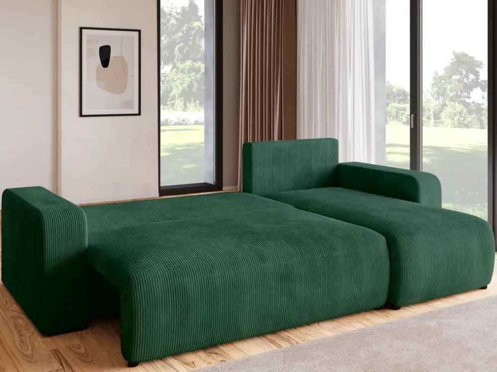 Meble Dla Dzieci|Meble Młodzieżowe>BROMARKT Narożnik z funkcją spania i pojemnikiem na pościel PUMI sztruks