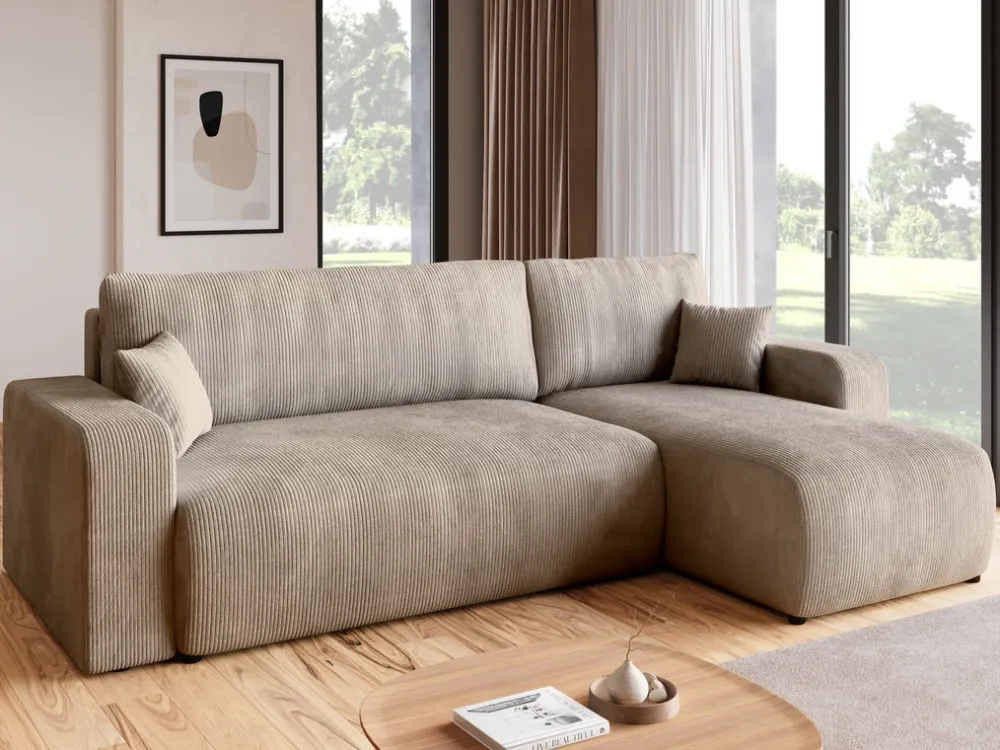 Meble Dla Dzieci|Meble Młodzieżowe>BROMARKT Narożnik z funkcją spania i pojemnikiem na pościel PUMI sztruks