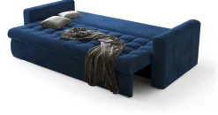 Meble Młodzieżowe|Kanapy I Sofy>BROMARKT Niebieska kanapa z funkcją spania i pojemnikiem do salonu LUIS
