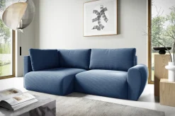 Narożniki>BROMARKT Niebieska rogówka do salonu z funkcją spania PATI DUO