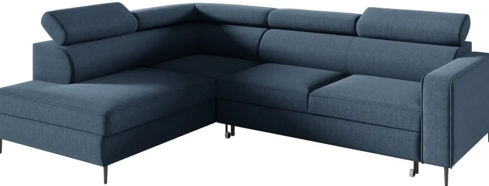 Narożniki>Meble Grand Niebieski narożnik z funkcją spania do salonu VIRO